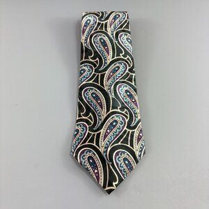 Tie Tree... California Black / Blue / Purple Paisley Men's Tie 4" x 60" Vintage